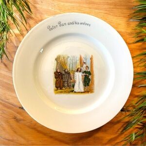 VINTAGE LS&S CARLSBAD AUSTRIA “Peter Pan and His Wolves” Porcelain Plate